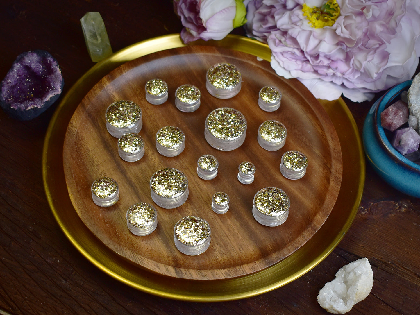 Brokatowe tunele do uszu 10-30mm | Para Spirit Of Copper