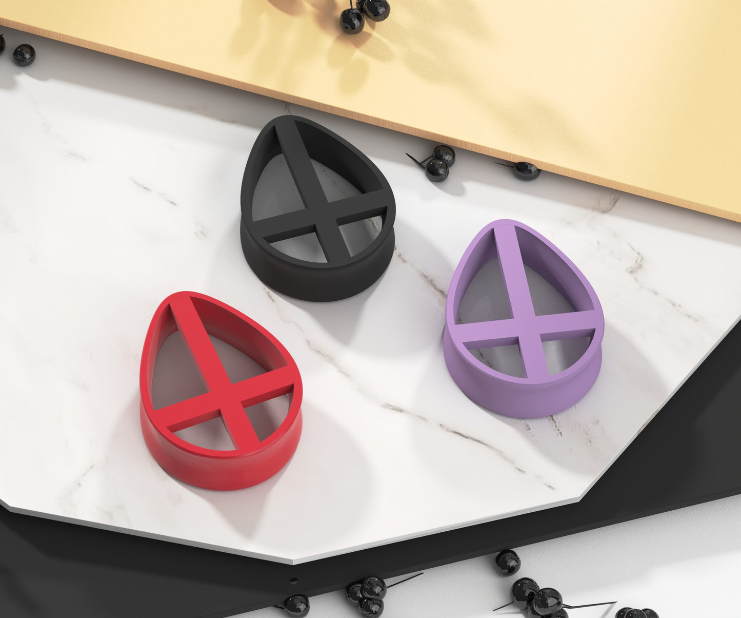 Ohrtunnel mit umgedrehtem Kreuz | 14 Farben