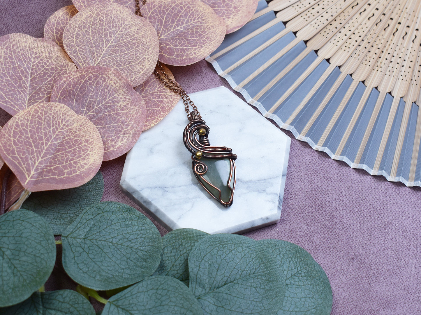 Miedziany Wisiorek Wire-Wrapping z Waryscytem