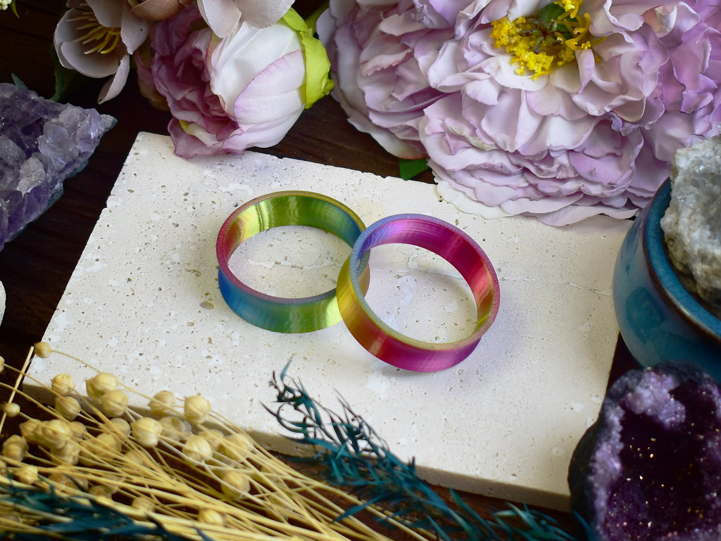 Ear tunnels 10-100mm | Yellow, Fuchsia, Blue | 12 Shapes