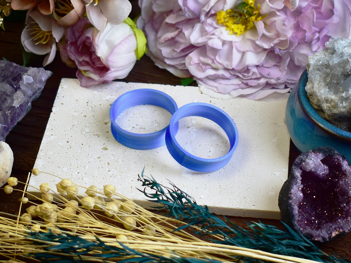 Tunele do uszu 10-100mm | Biało-niebieskie