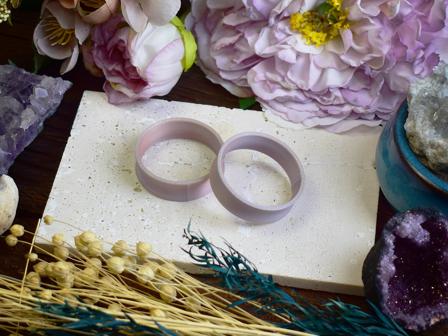 Ear tunnels 10-100mm | White-Rose Gold | 12 Shapes