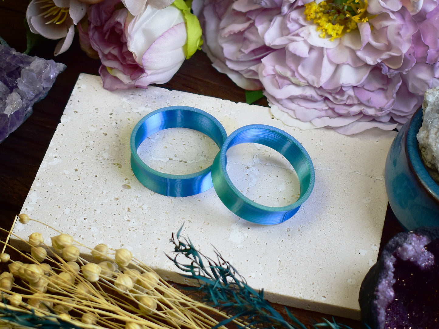 Ear tunnels 10-100mm | Blue-Green