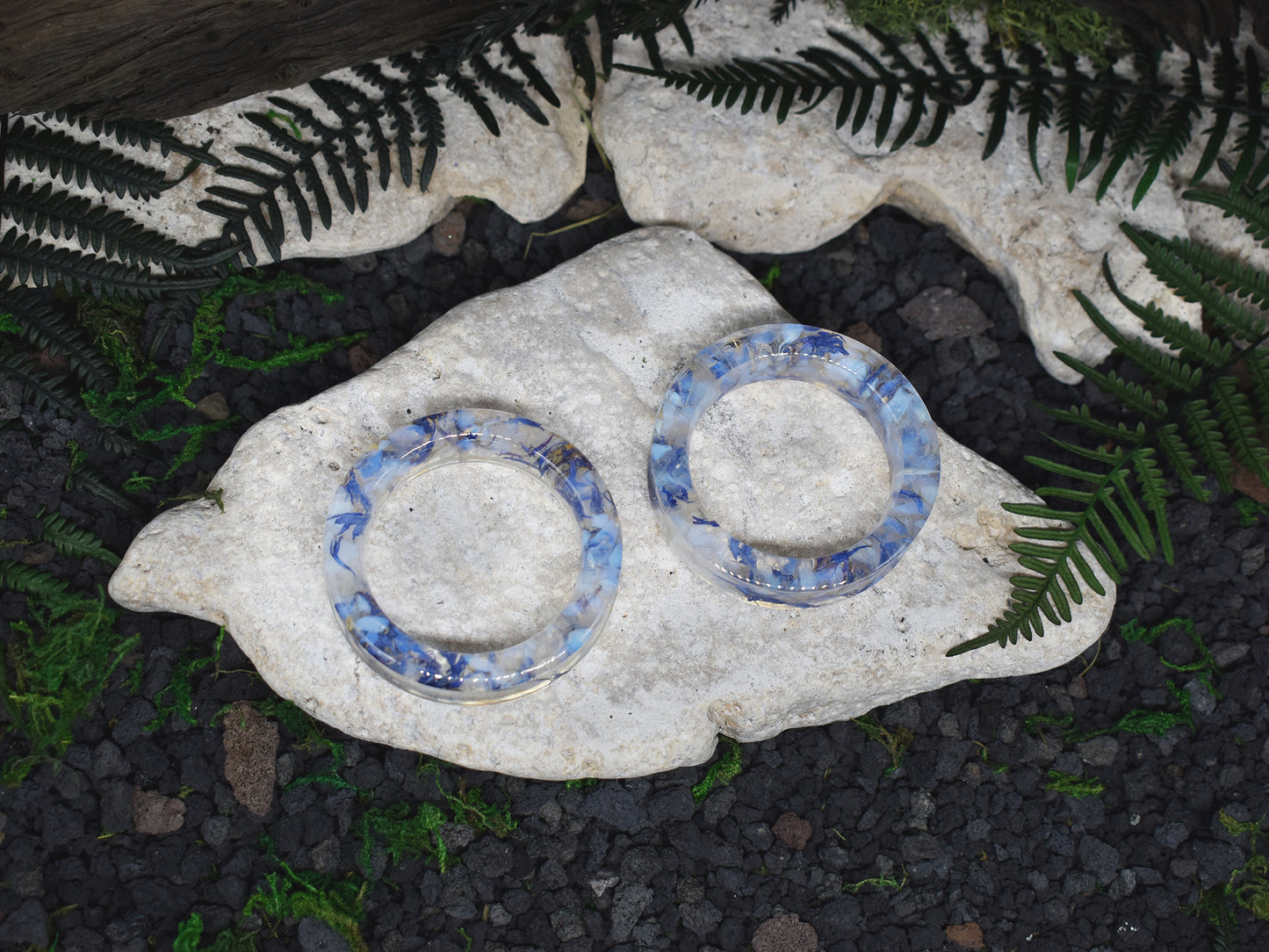 Tunele do uszu 54mm | Opal & bławatek | Gruba ścianka | Para Spirit Of Copper