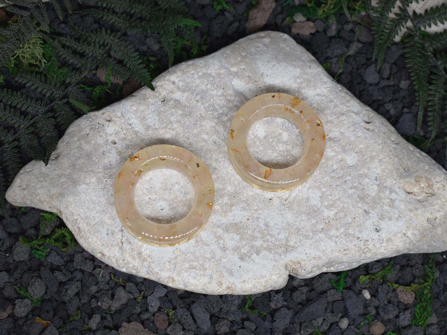 Tunele do uszu 38mm | Kwarc różowy | Gruba ścianka | Para Spirit Of Copper