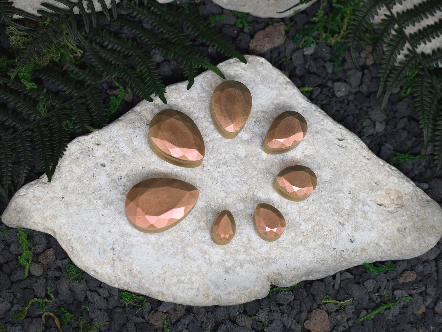 Fasetowane plugi do uszu 10-25mm | łezki | Para Spirit Of Copper