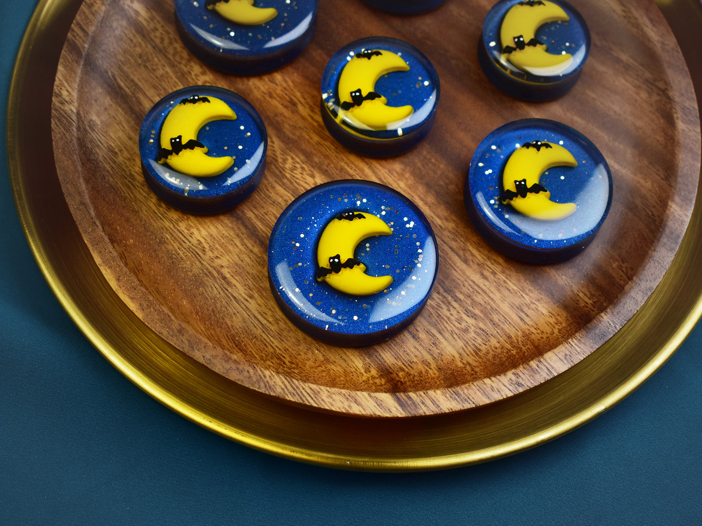 Plugi do uszu 32-50mm | Para | Halloween, Księżyc z nietoperzami Spirit Of Copper