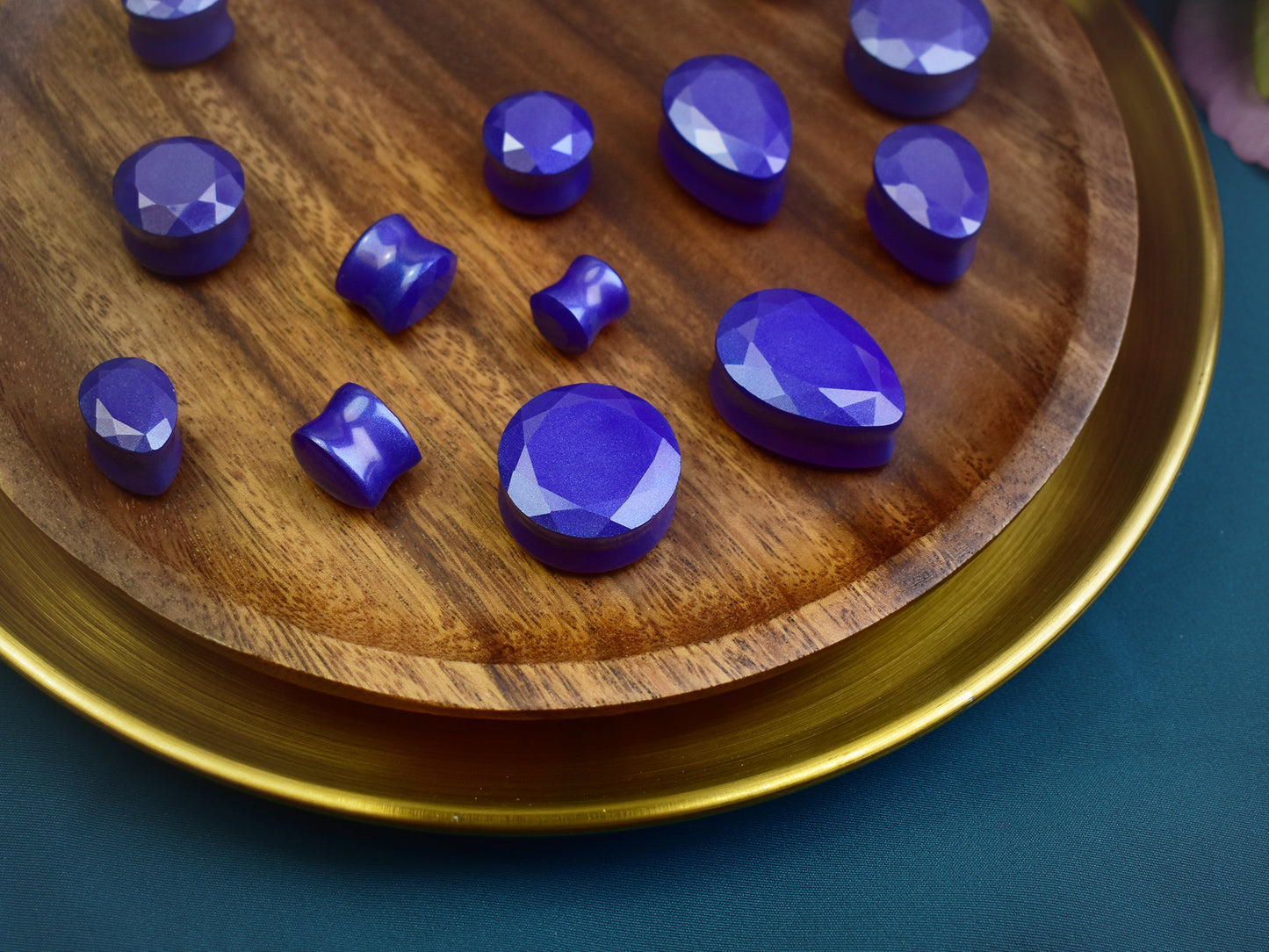 Fasetowane plugi do uszu 10-25mm | łezki i okrągłe | Para Spirit Of Copper