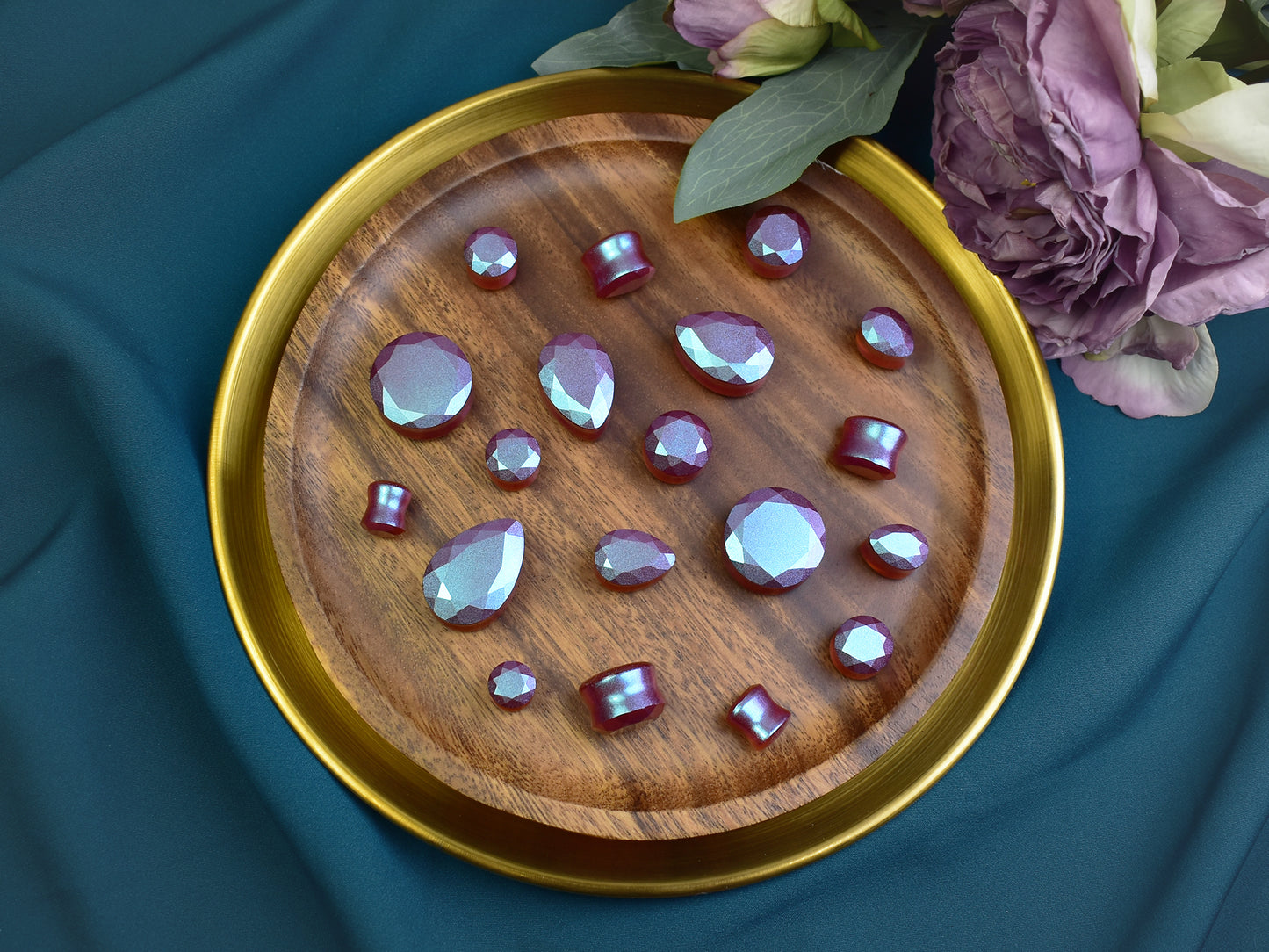 Fasetowane plugi do uszu 10-25mm | łezki i okrągłe | Para Spirit Of Copper