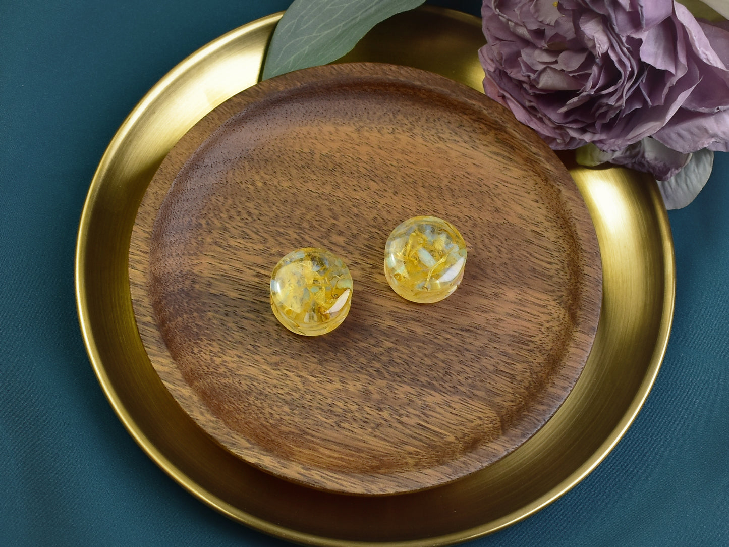 Tunele do uszu 24mm | Opal & nagietek | Para Spirit Of Copper