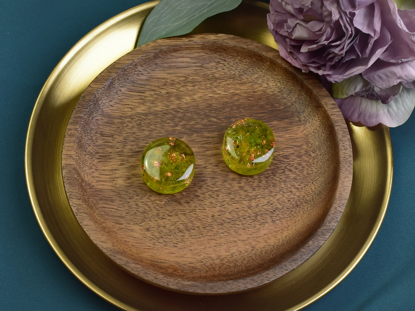 Plugi do uszu 26mm | Epidot & Miedź | Para Spirit Of Copper