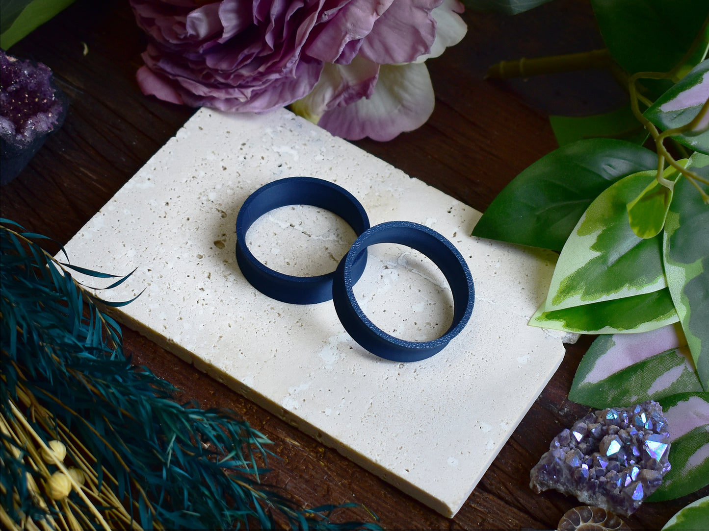 Ear tunnels 10-100mm | Dark Blue | 12 Shapes