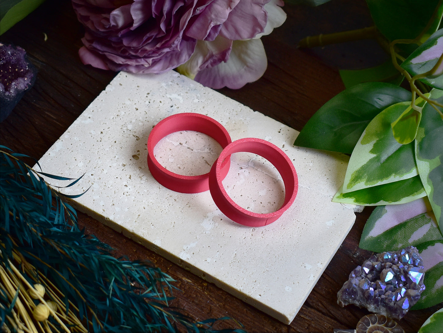 Ear tunnels 10-100mm | Pastel Red | 12 Shapes