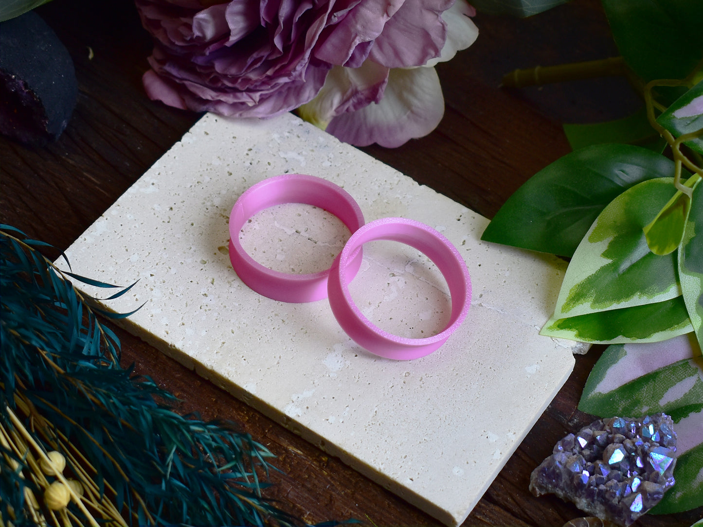 Ear tunnels 10-100mm | Satin Pink | 12 Shapes