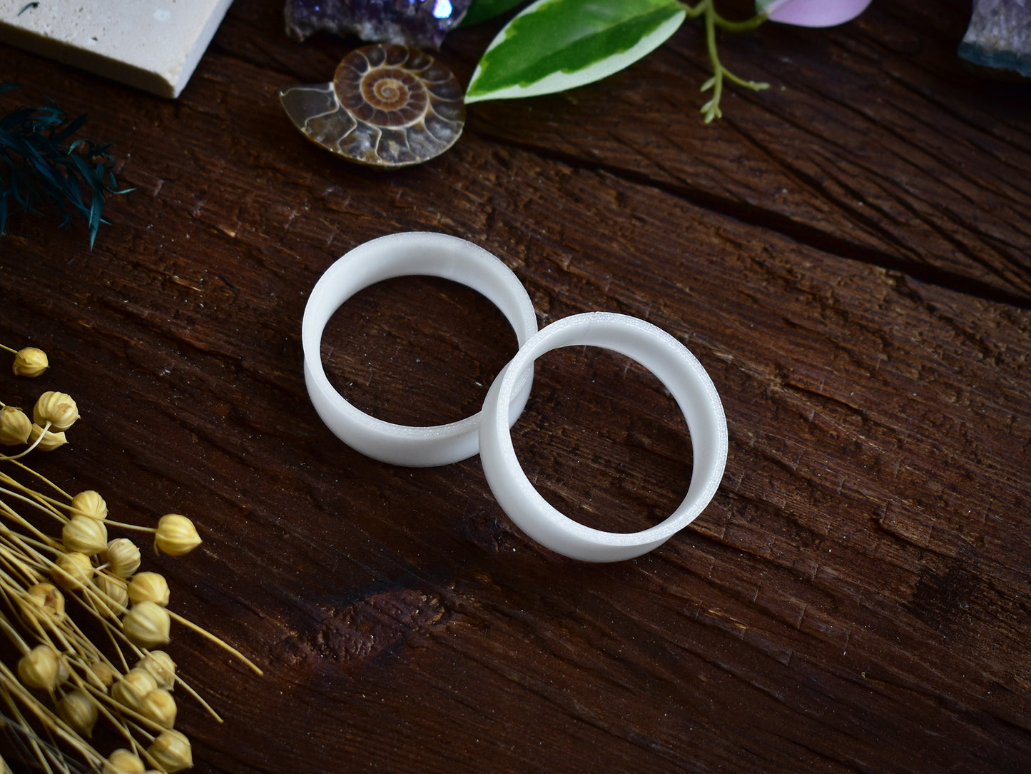 Ear tunnels 10-100mm | Transparent White | 12 Shapes