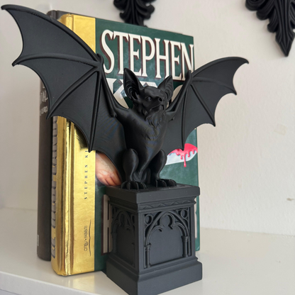 Gothic Bat Bookend | Bat Book Holder | Dark Academia Bookshelf Decor