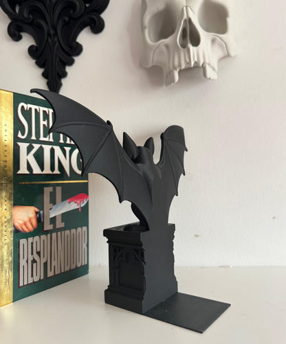 Gothic Bat Bookend | Bat Book Holder | Dark Academia Bookshelf Decor