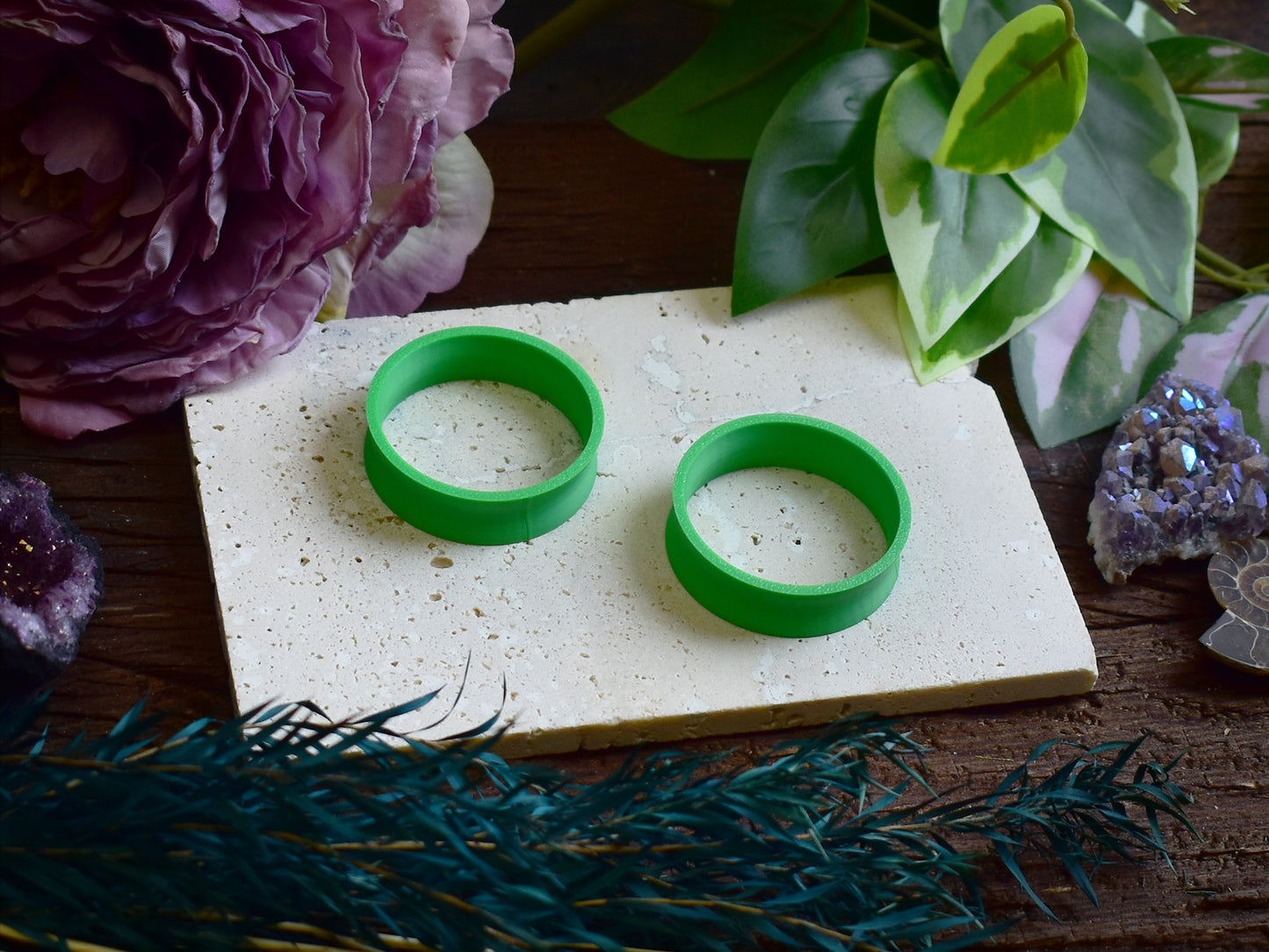 Túneles para orejas 10-100mm | Verde | Impresión 3D