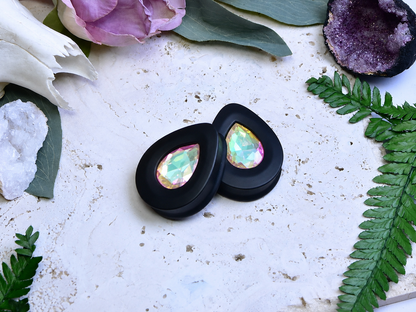 Teardrop Ear Plugs with Glass Crystal - Paradise Shine