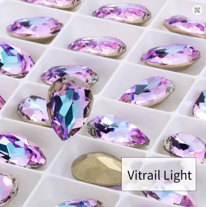 Teardrop Ear Plugs with Glass Crystal - Vitrial Light