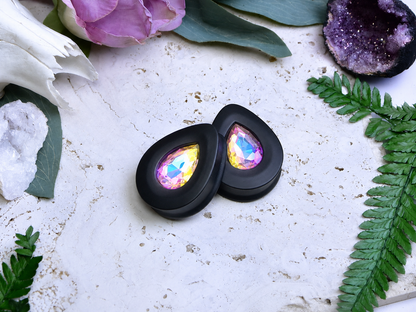 Teardrop Ear Plugs with Glass Crystal - Jonquil AB