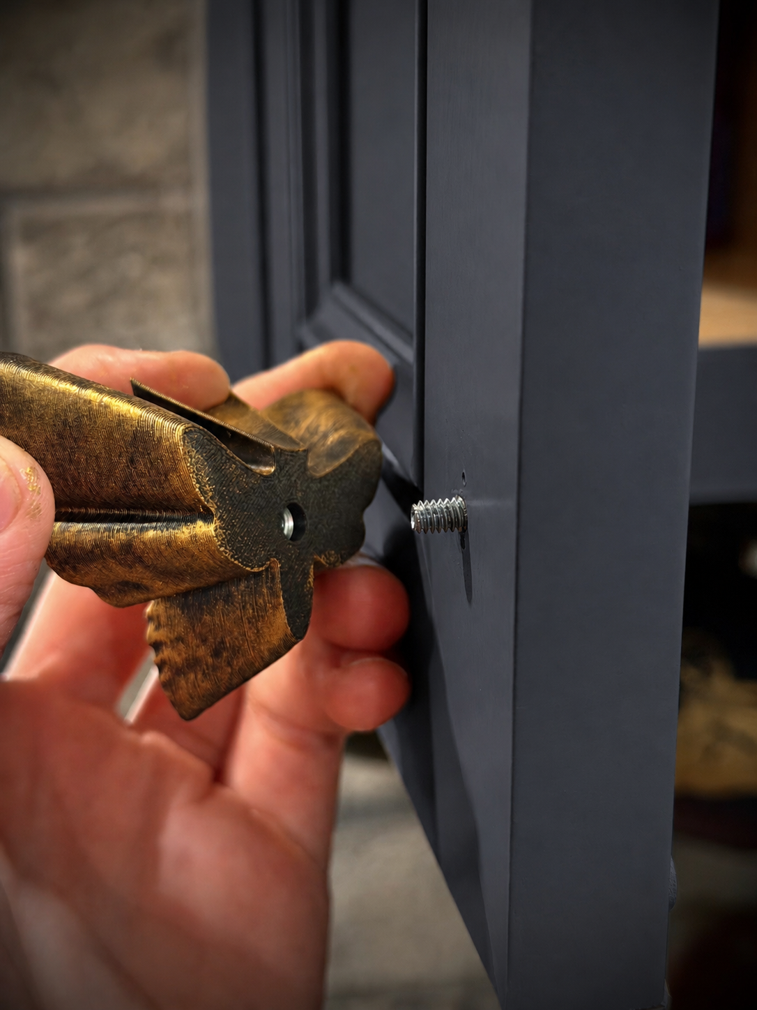 Skull Moth Drawer Pull – Gothic Cabinet Knob