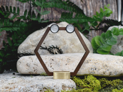 Stalowe kolczyki wkrętki z brokatowymi oczkami Spirit Of Copper