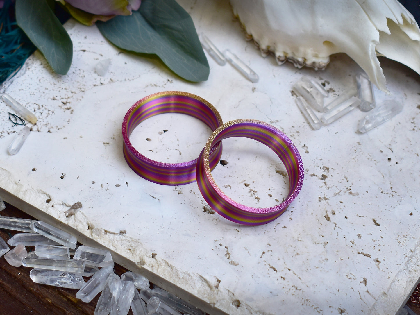 Ear tunnels 10-100mm | Twisted Pink | 12 Shapes