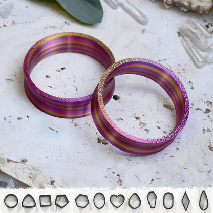 Ear tunnels 10-100mm | Twisted Pink | 12 Shapes