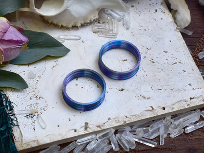 Ear tunnels 10-100mm | Twisted Blue | 12 Shapes