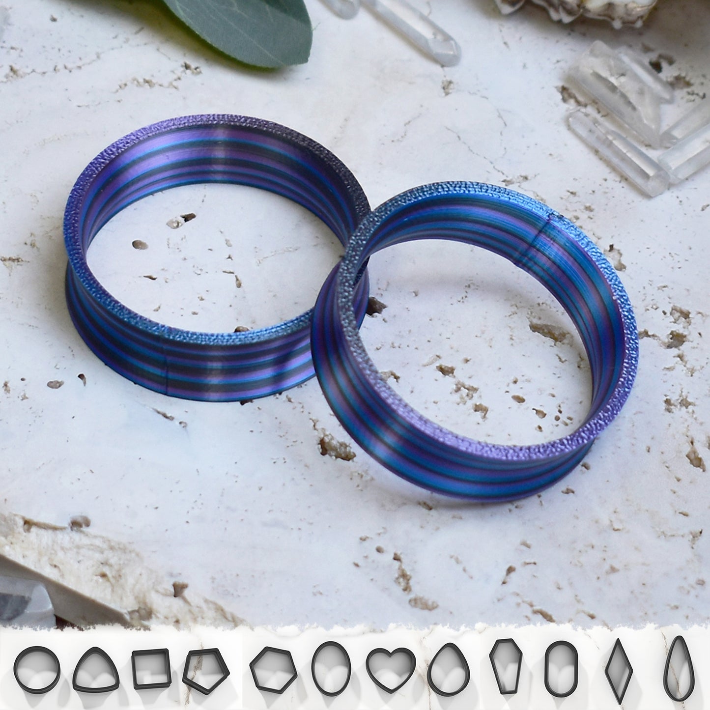 Ear tunnels 10-100mm | Twisted Blue | 12 Shapes