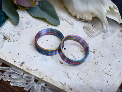 Ear tunnels 10-100mm | Twisted Rainbow | 12 Shapes