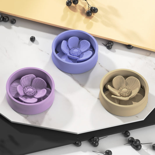 Ear Tunnels with Poppy Flower | 14 Colors