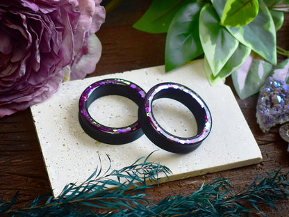 Túneles de oreja Donut 20–100mm con Purpurina Holográfica