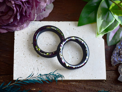 Tunele do uszu Donut 20–100mm z Holograficznym Brokatem