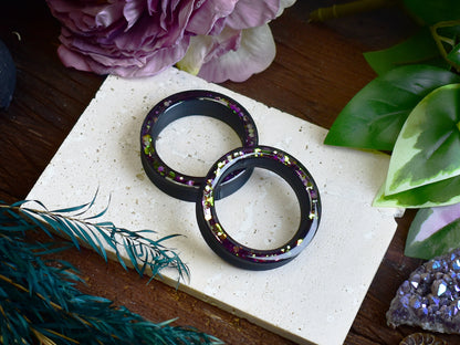 Tunele do uszu Donut 20–100mm z Holograficznym Brokatem