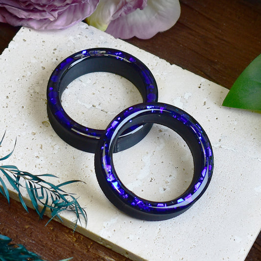 Thick-wall Ear Tunnels 20-100mm with Holographic Glitter