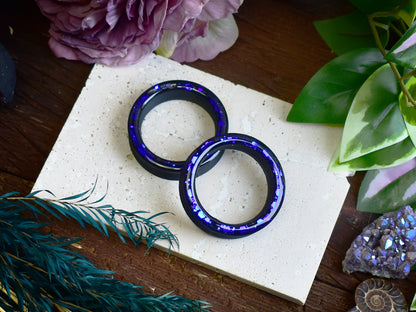 Tunele do uszu Donut 20–100mm z Holograficznym Brokatem