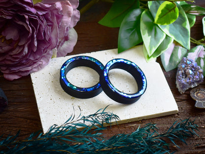 Tunele do uszu Donut 20–100mm z Holograficznym Brokatem