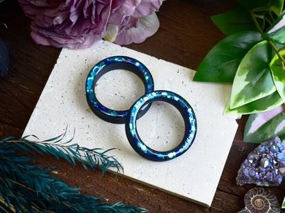 Tunele do uszu Donut 20–100mm z Holograficznym Brokatem