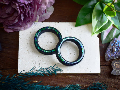 Tunele do uszu Donut 20–100mm z Holograficznym Brokatem