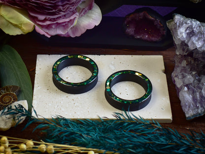 Túneles de oreja Donut 20–100mm con Purpurina Holográfica