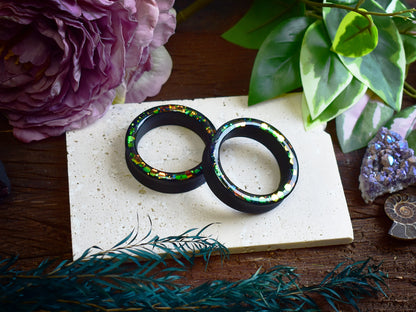 Tunele do uszu Donut 20–100mm z Holograficznym Brokatem