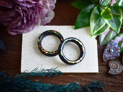 Tunele do uszu Donut 20–100mm z Holograficznym Brokatem