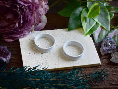 Tunele do uszu 10-100mm | Biały marmur