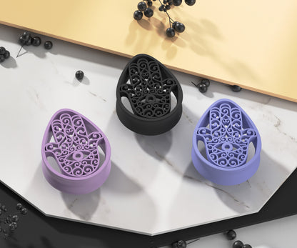 Teardrop Ear Tunnels with Hamsa Hand | 14 Colors