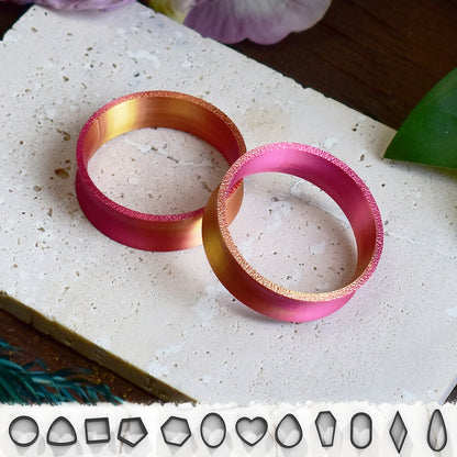 Ear tunnels 10-100mm | Gold Pink | 12 Shapes