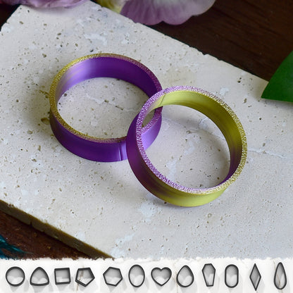 Ear tunnels 10-100mm | Gold Purple | 12 Shapes