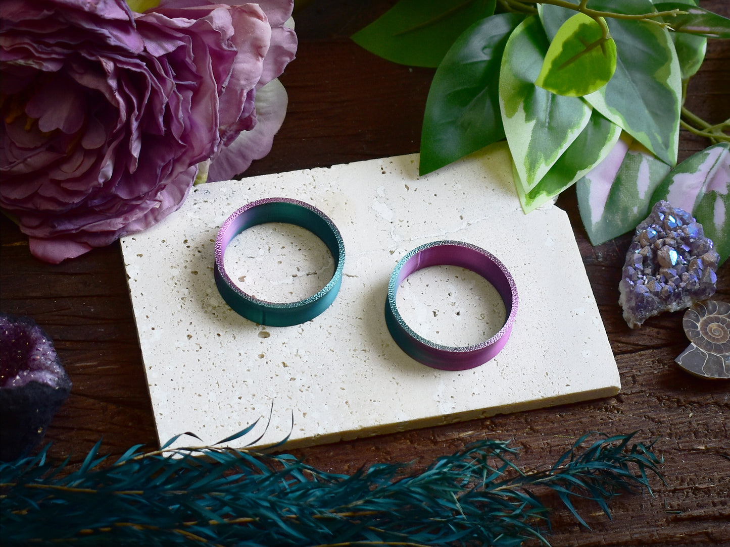 Tunele do uszu 10-100mm | Zielono-różowe