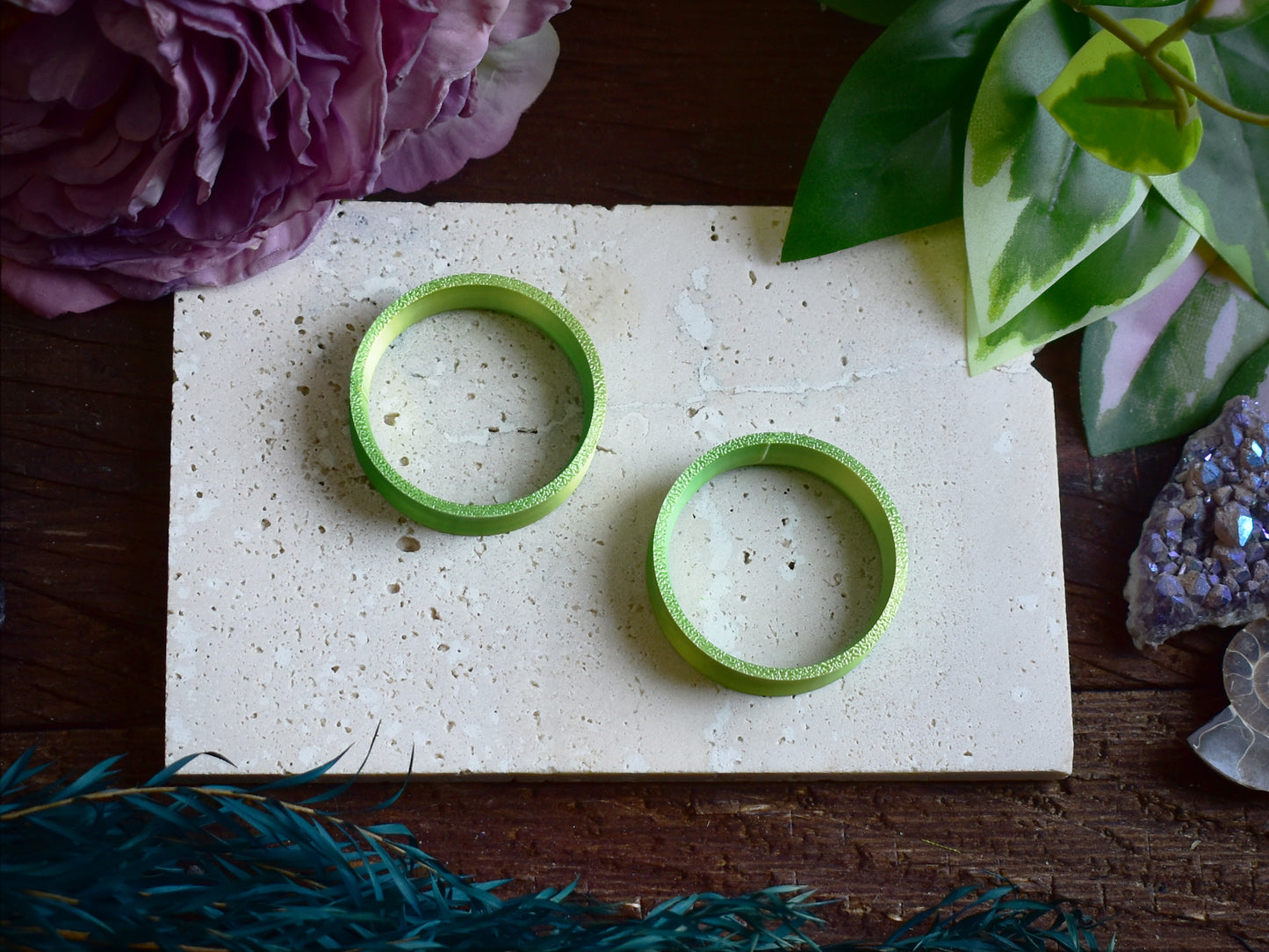 Túneles para orejas 10-100mm | Verde Amarillo